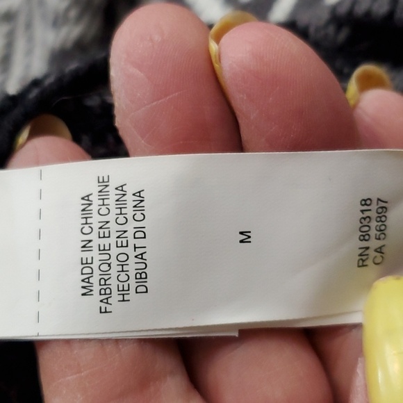 Lucky Brand-  Open Cardigan Mixed pattern Cozy Soft Essential Modern Cut Sz M - Picture 5 of 6